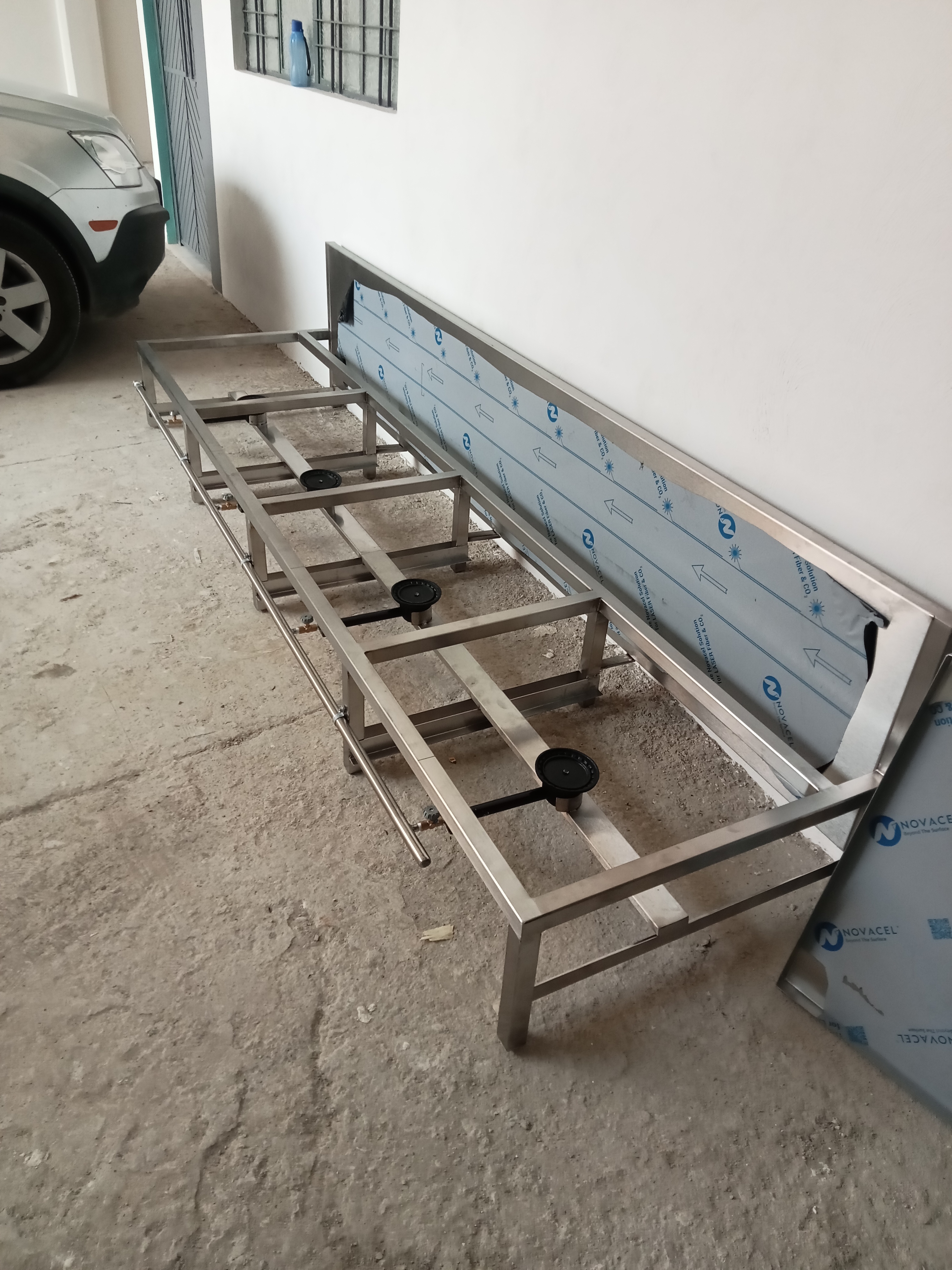 Carrito de comida en acero inoxidable